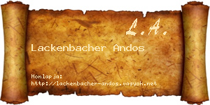 Lackenbacher Andos névjegykártya